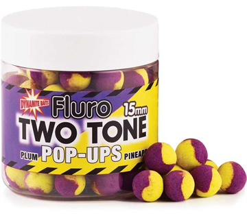 DYNAMITE BAITS FLURO 2 TONE PLUM&PINEAP. 15MM DYNAMITE BAITS FLURO 2 TONE PLUM&PINEAP. 15MM