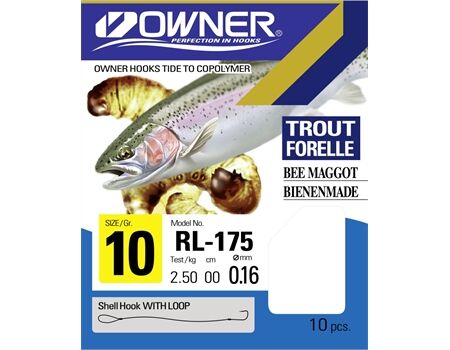 OWNER Bienenmadenhaken Gr.10, 50cm, Vorfachhaken
