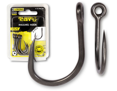 BLACK CAT Rigging Haken DG coiting 6/0 Einzelhaken, 5 Stck.