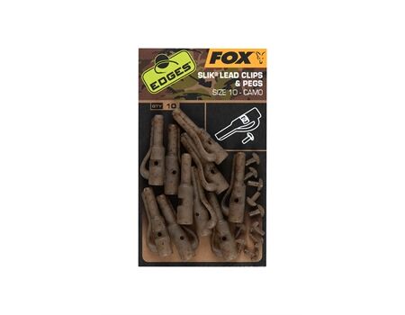 FOX Edges Camo Size 10 Slik lead clip + pegs