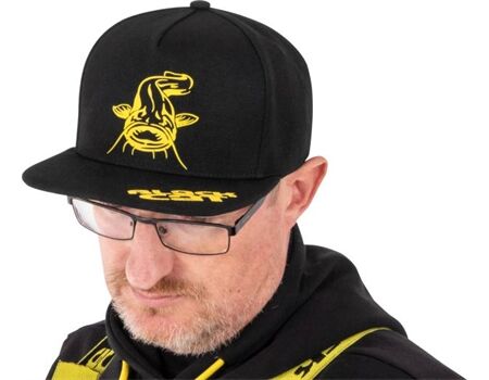 BLACK CAT Black Flat Peak Cap