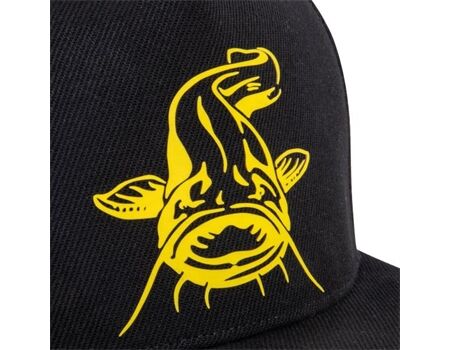 BLACK CAT Black Flat Peak Cap