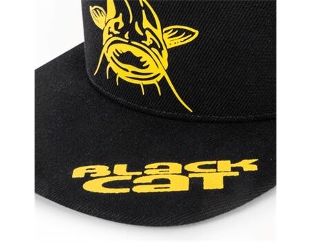 BLACK CAT Black Flat Peak Cap