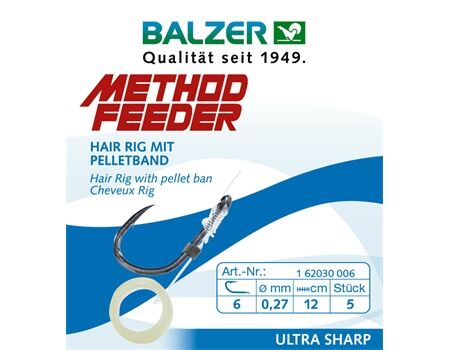 Balzer Method Feeder Rig mit Pelletring, #10, 0,22mm
