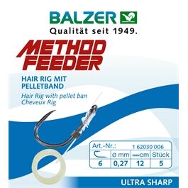 Balzer Method Feeder Rig mit Pelletring, #12, 0,20mm