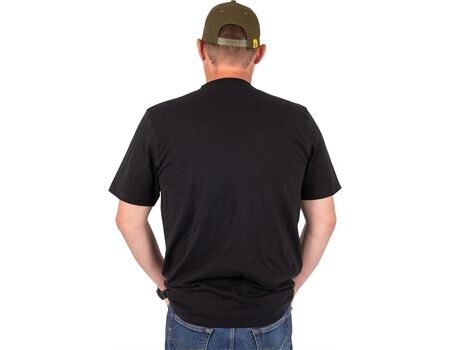 BLACK CAT Schwarzes T-Shirt mit Distressed-Logo