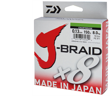DAIWA J-Braid X8 -300m chartreuse, versch. Durchmesser